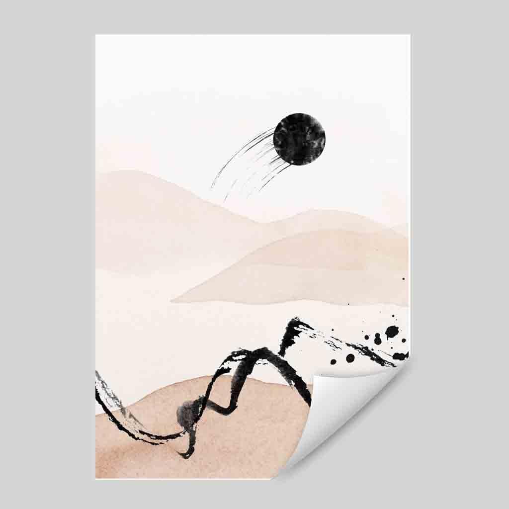 Abstract Beige and Black Landscape No. 2 Art Print | Bowlift