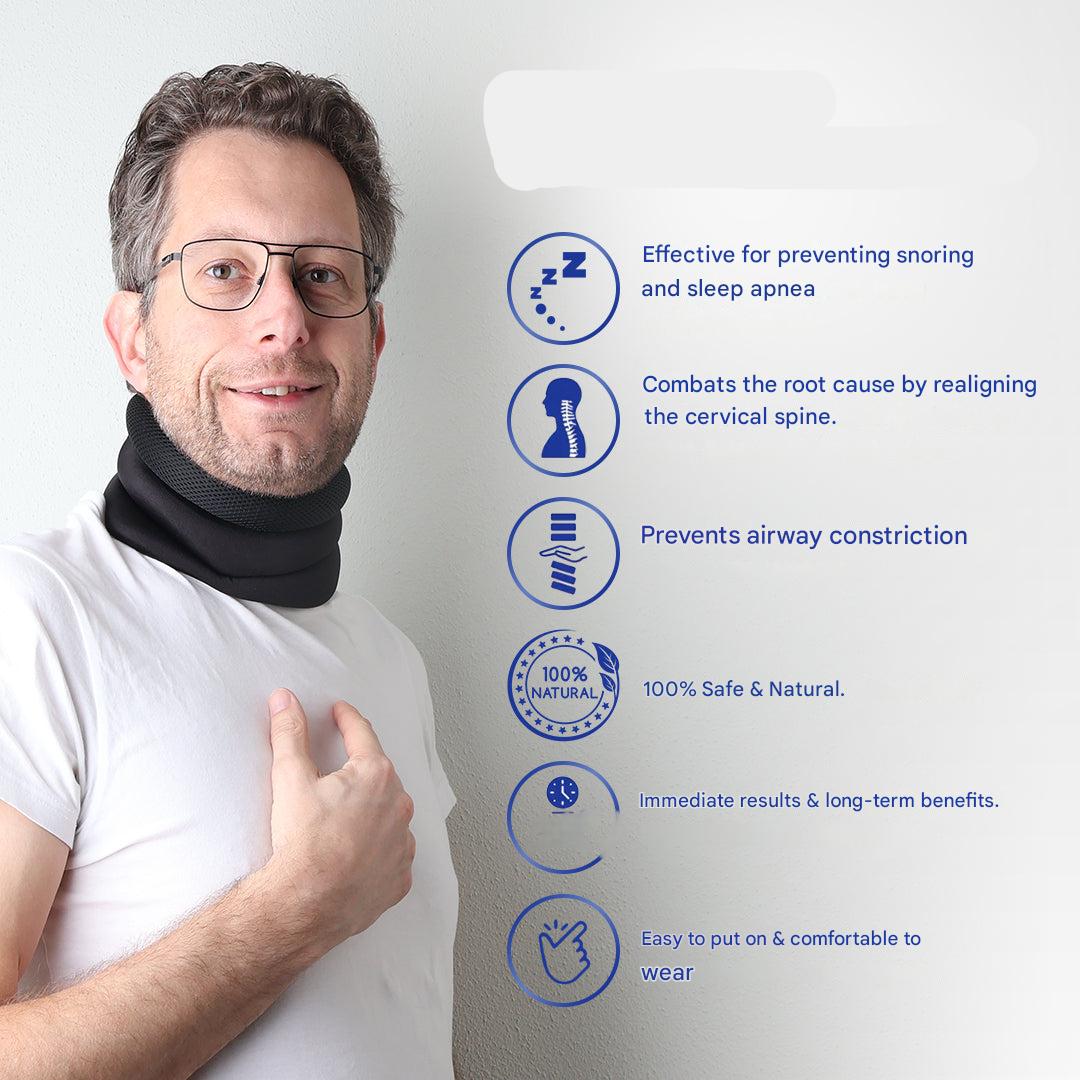 BowLift | SleepAlign Neck Support Against Snoring & Sleep Position – Comfortable and Breathable Anti-Snoring Pillow
