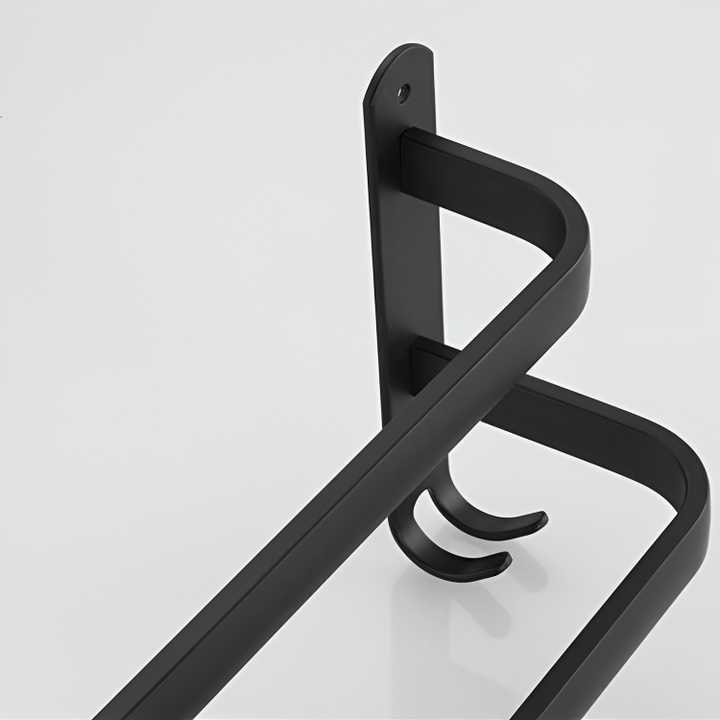 BowLift | FlexRack Wall-Mounted Bathroom Storage Shelf with Towel Holder – Space-Saving Aluminium Rack