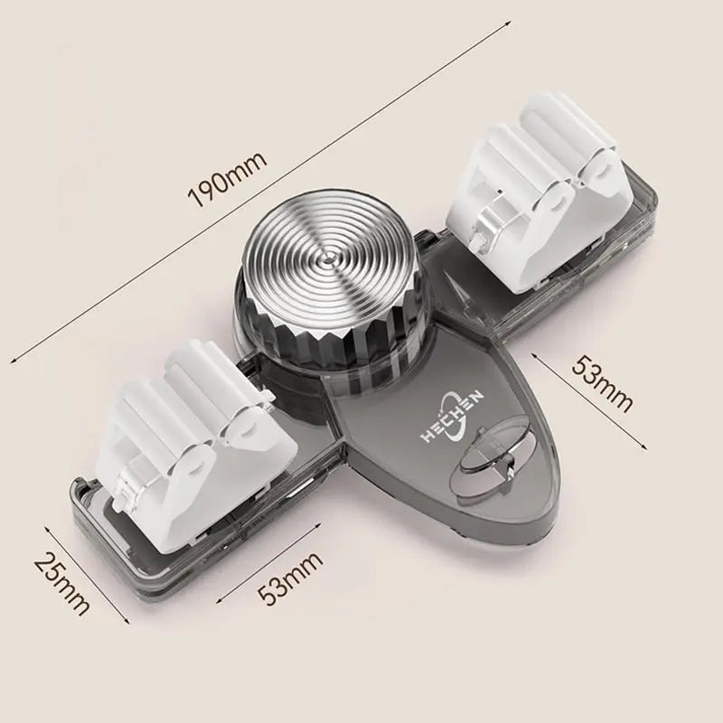 BowLift | Broom clamp with suction cups – Space-saving wall holder with adjustable hooks