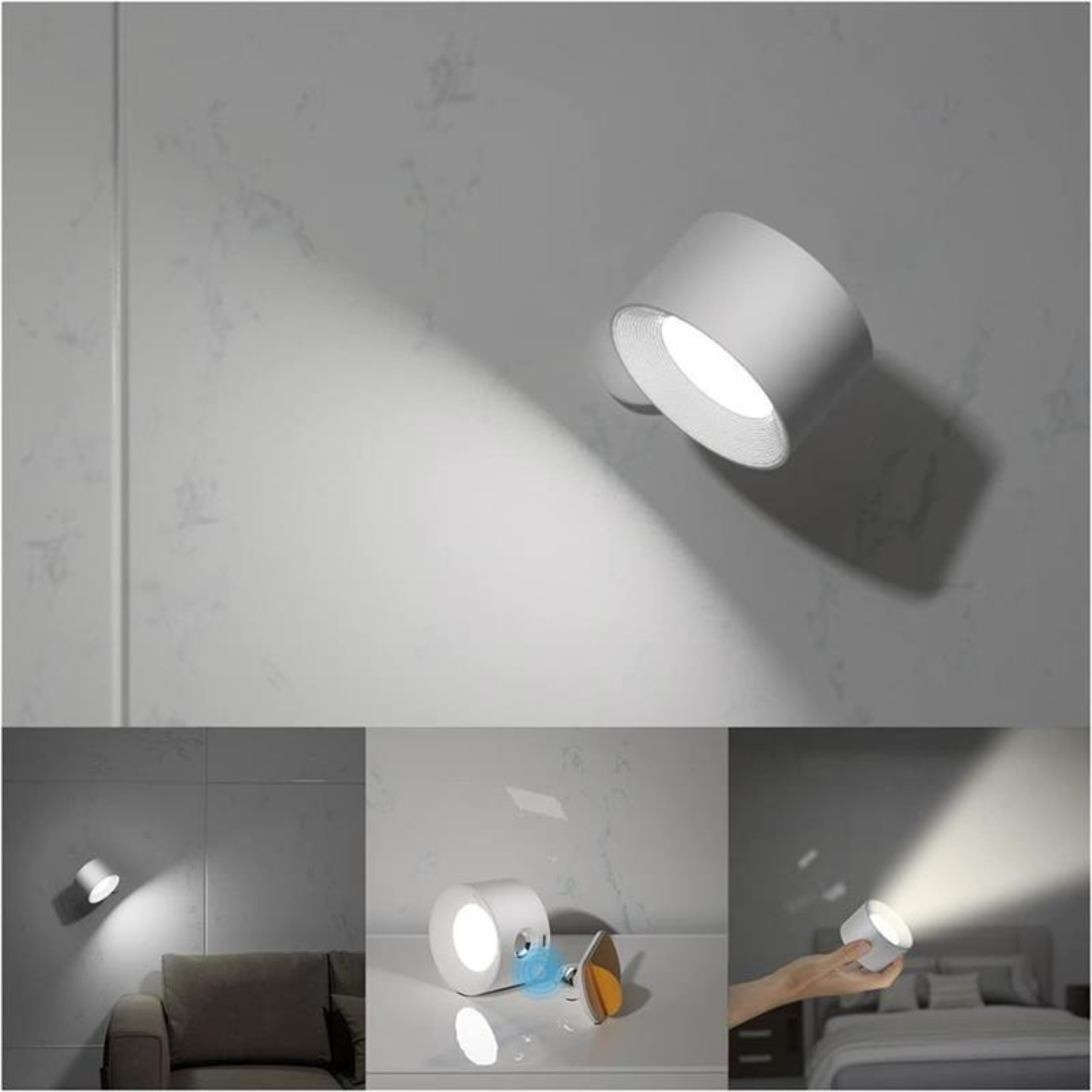 BowLift | FlexiLamp – Wireless Rechargeable 360° LED Wall Light for Indoors & Outdoors