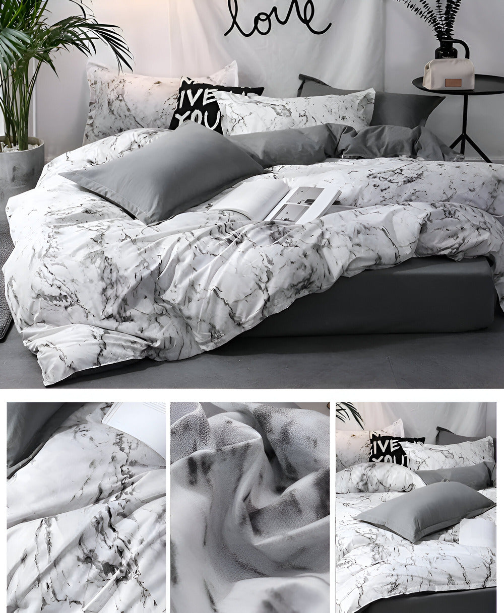 BowLift | Bedding 155x220 Marble | Luxurious 3-piece Set