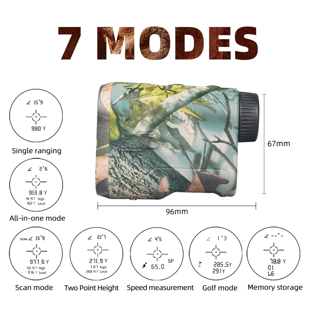 BowLift | Laser Distance Meter TERRAVIEW 1000 | Up to 1000 m range | Camouflage design | Waterproof & Rechargeable | For hunting & outdoor
