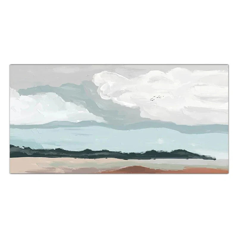 Big Sky Abstract Landscape Wall Art Fine Art Canvas Print Neutral Color Picture For Modern Apartment Living Room Nordic Picture For Above The Bed | Bowlift