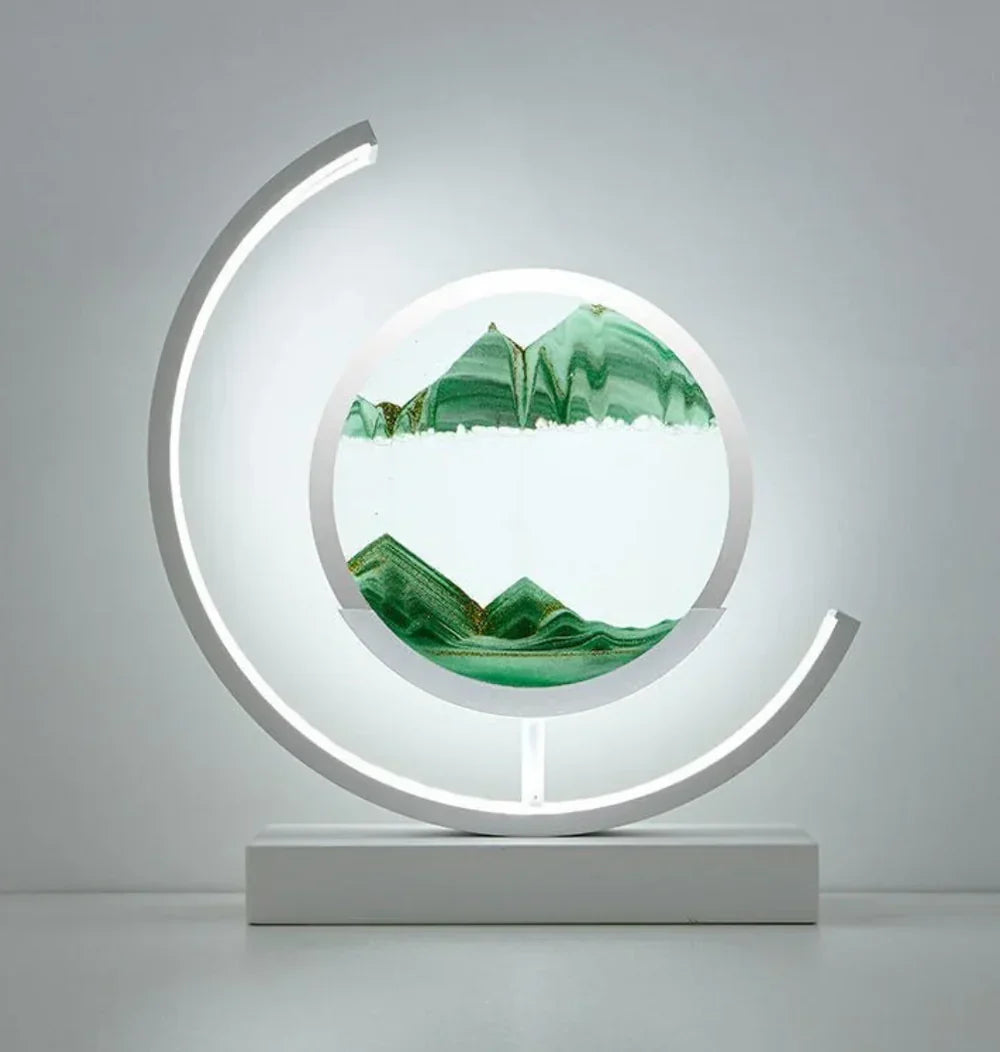 Elegant Sand Landscape Table Lamp Bowlift