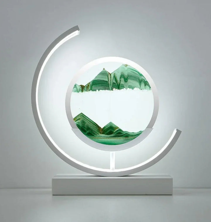 Elegant Sand Landscape Table Lamp Bowlift