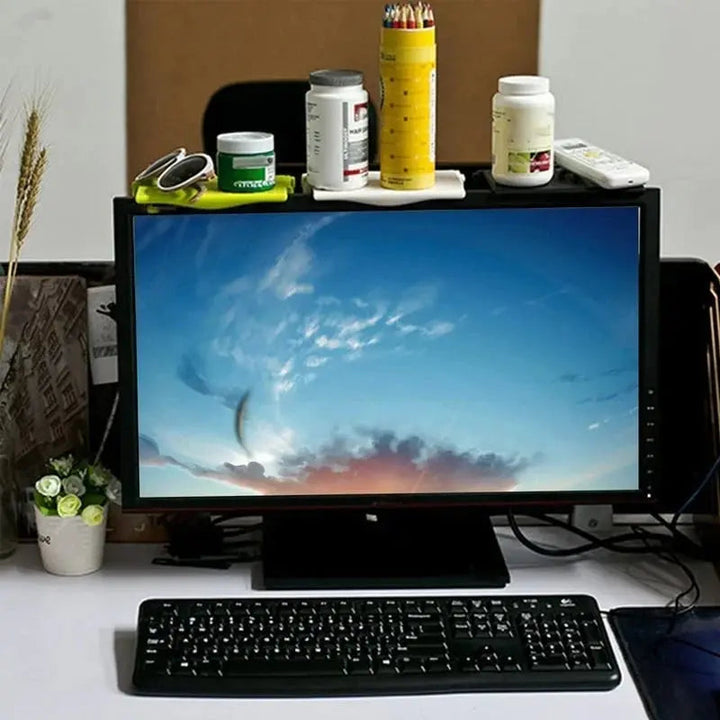 BowLift | Monitor shelf with phone stand – Organization without drilling and tools