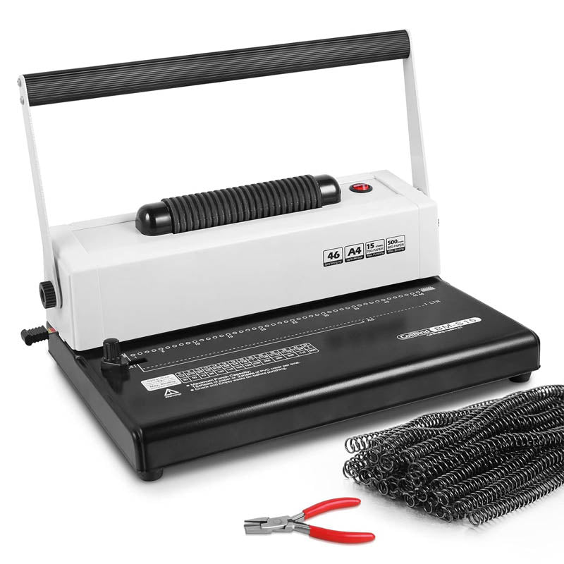 BowLift | Binding Machine  Coil Spiral Binding Machine Electric Coil Inserter for Letter Size/A4/A5 with 100pcs 5/16'' Coil Binding Spines