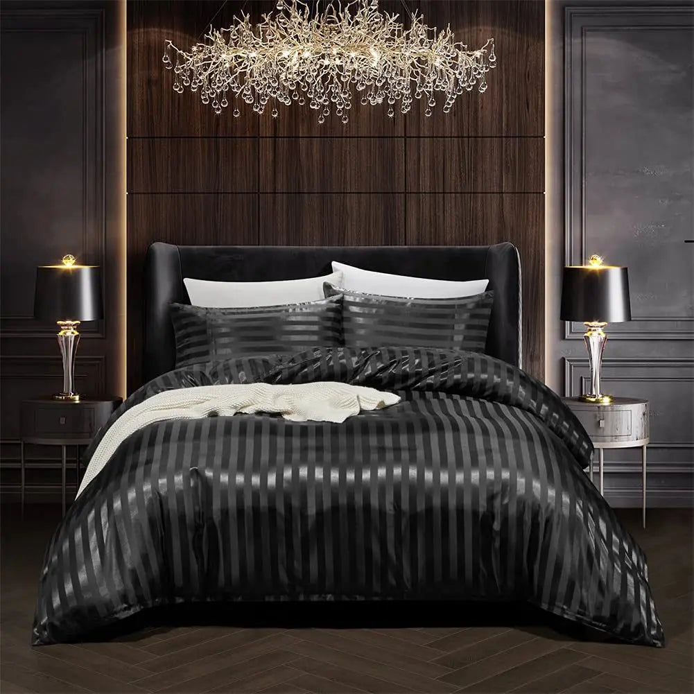 BowLift | NoirLuxe Duvet Cover Set - Elegant Satin Bedroom Transformations