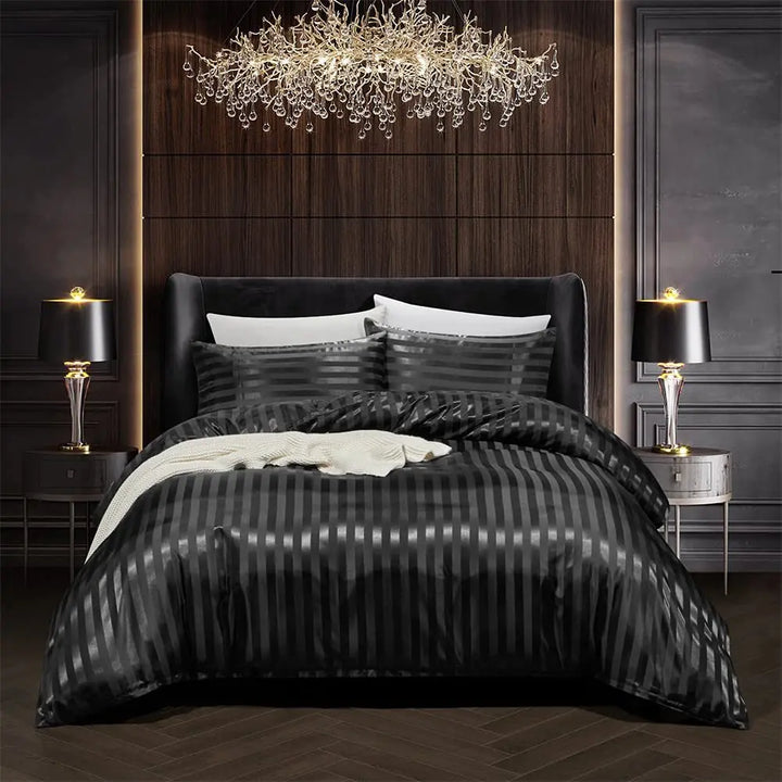BowLift | NoirLuxe Duvet Cover Set - Elegant Satin Bedroom Transformations