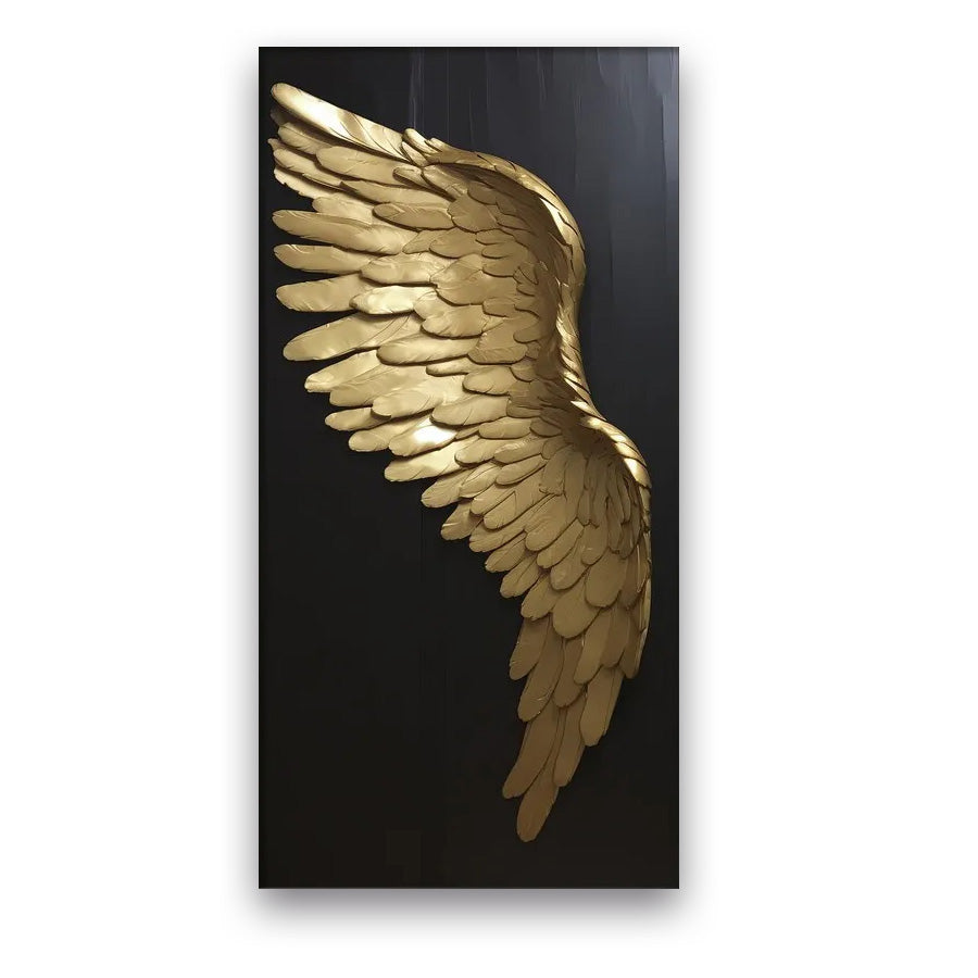 Big Sizes Golden Dream Angel Wings Wall Art Fine Art Canvas Prints Pictures For Modern Apartment Living Room Light Luxury Boutique Fashion House Art Decor | Bowlift