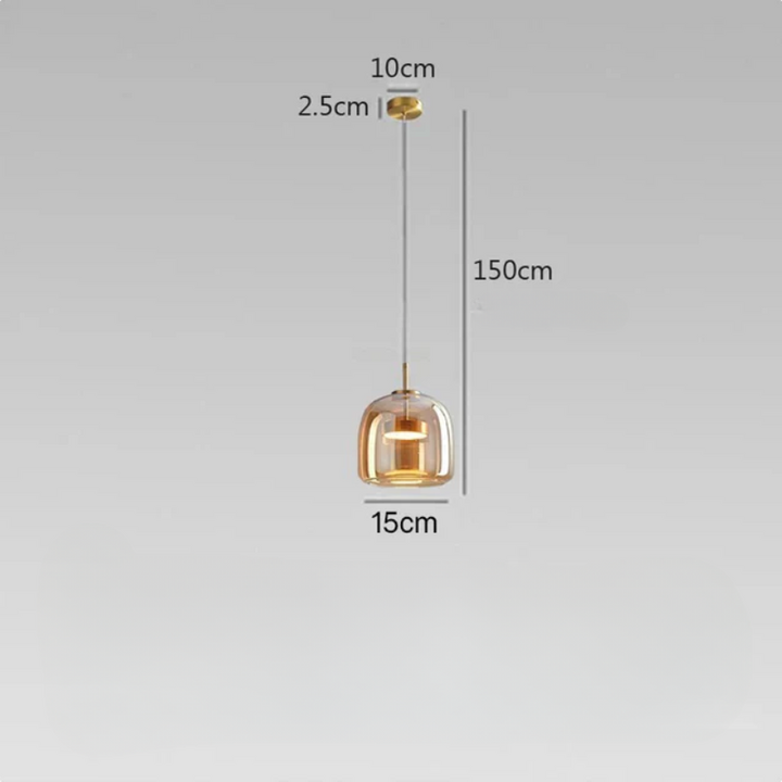 Minimalist Glass Pendant Light, Modern Designer Hanging Lamp for Dining Room & Living Room | Bowlift