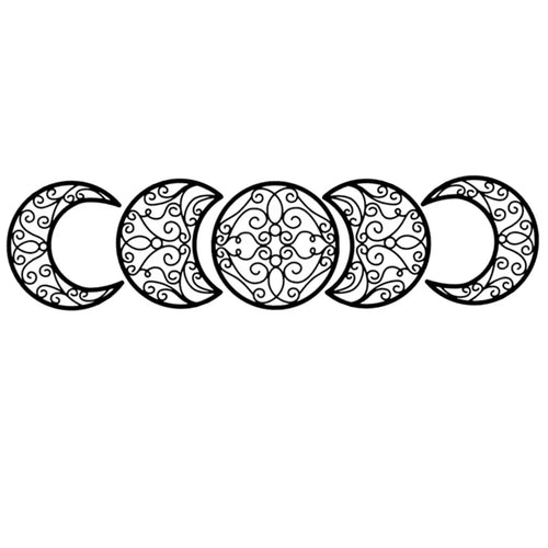 Black Metal Moon Phase Wall Art 3d Iron Craft Wall Mounted Nordic Wall Hanging Decoration For Living Room Dining Room Creative Home Decor - Set of 5Pcs | Bowlift