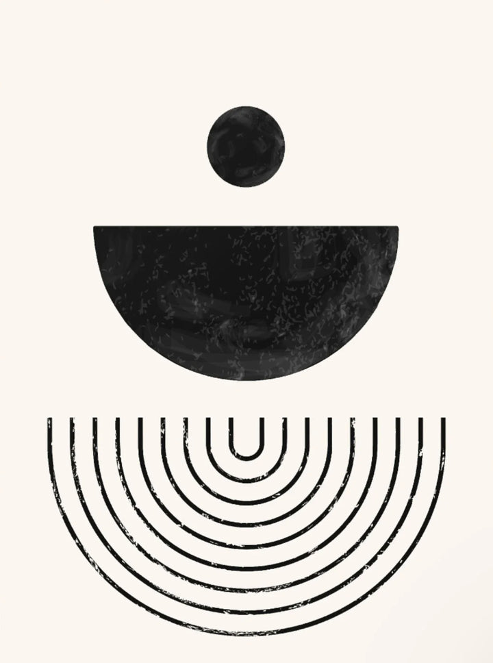 Black White Minimalist Geometric Curves Line Art Wall Art Fine Art Canvas Prints Pictures For Modern Apartment Living Room Home Office Decor | Bowlift