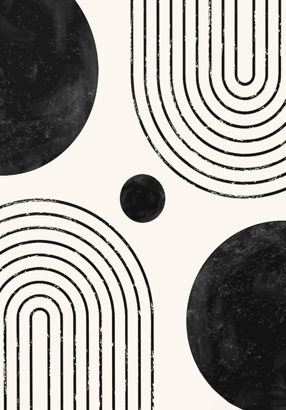 Black White Minimalist Geometric Curves Line Art Wall Art Fine Art Canvas Prints Pictures For Modern Apartment Living Room Home Office Decor | Bowlift