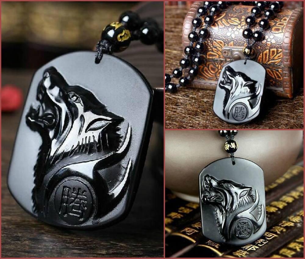 Black Wolf Obsidian Necklace | Bowlift
