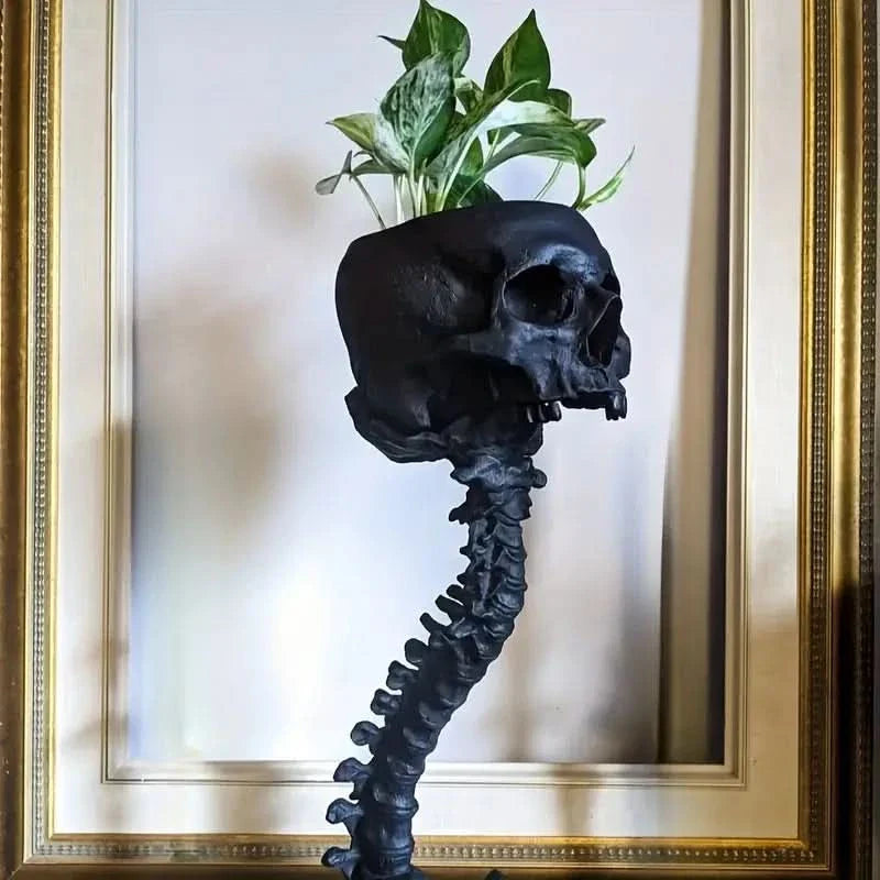 BowLift | BoneBloom | Planter with Skull and Spine