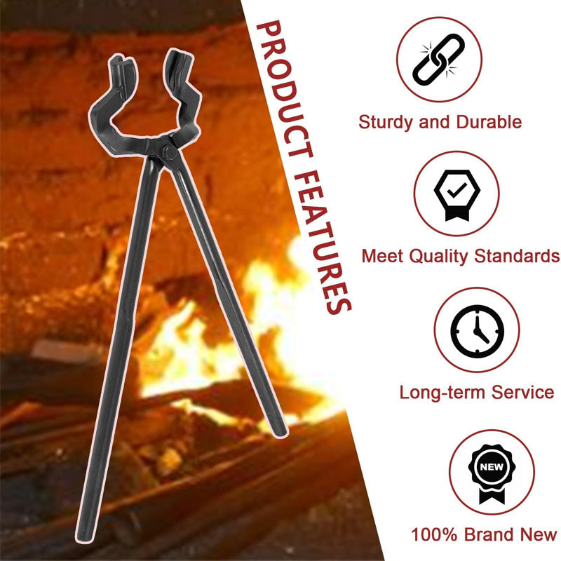 BowLift | 16"Z- V-Bit Style Tongs  Blacksmith Tongs Z-Jaw Offset Knife Making Tongs Blacksmith for Beginner and Seasoned Blacksmiths Bladesmiths and Craftsmen