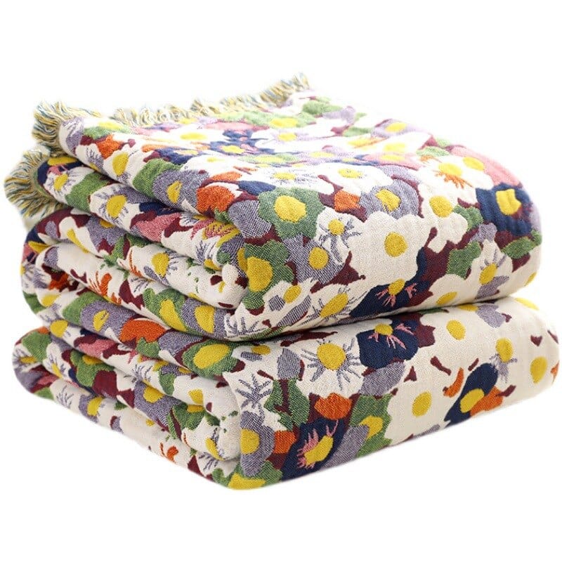 Bloom Pastoral Flower Throw Blanket Bowlift