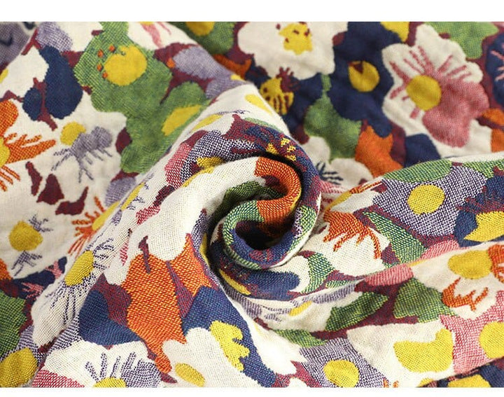 Bloom Pastoral Flower Throw Blanket Bowlift