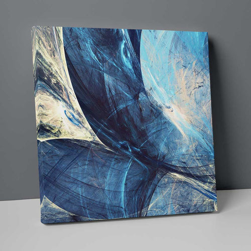 Abstract Fractal Blue and Yellow No. 1 Print on Canvas | Bowlift