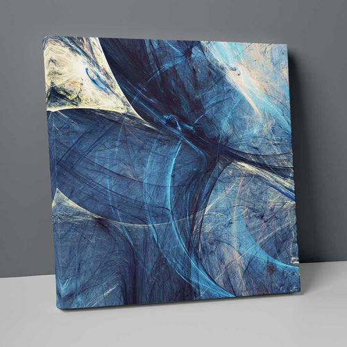 Abstract Fractal Blue and Yellow No. 3 Print on Canvas | Bowlift