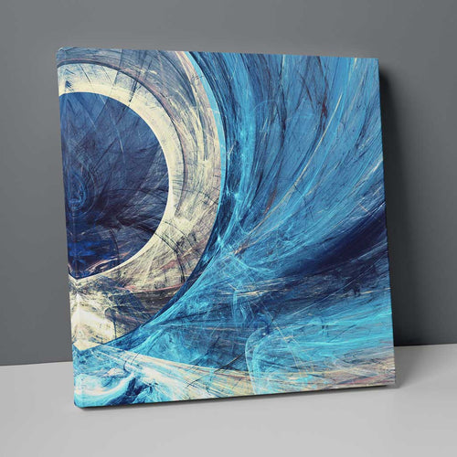 Abstract Fractal Blue and Yellow No. 4 Print on Canvas | Bowlift