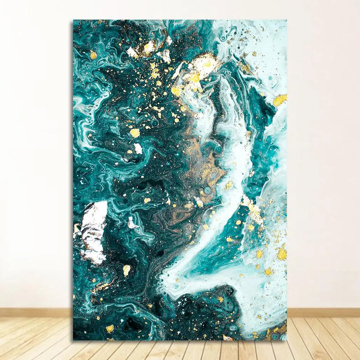 Blue Aqua Green Liquid Marble Print Wall Art Fine Art Canvas Prints Nordic Pictures For Living Room Bedroom Home Office Art Decor | Bowlift