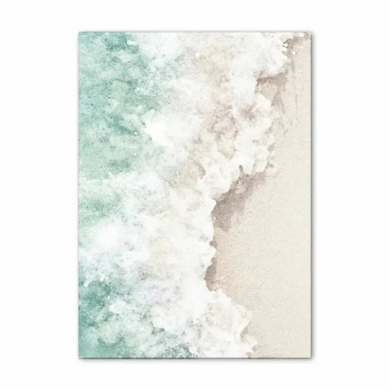 Blue Ocean Beach Landscape Tropical Getaway Travel Dreams Wall Art Fine Art Canvas Prints Posters Summer Gallery Wall Pictures For Living Room Decor | Bowlift