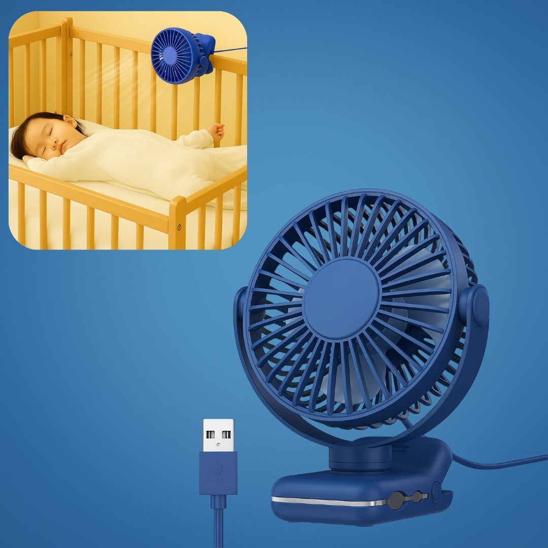 on USB Desk Fan Clamp Air Circulator – Long-Battery Cooling – Flame-Retardant Clamp – Quiet Nursery or Home-Office Use Bowlift