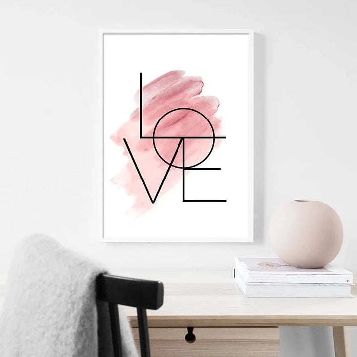 Blush Pink Love Feather Wall Art Fine Art Canvas Prints Minimalist Fashion Pictures For Living Room Girl's Bedroom Fashion Art Decor | Bowlift