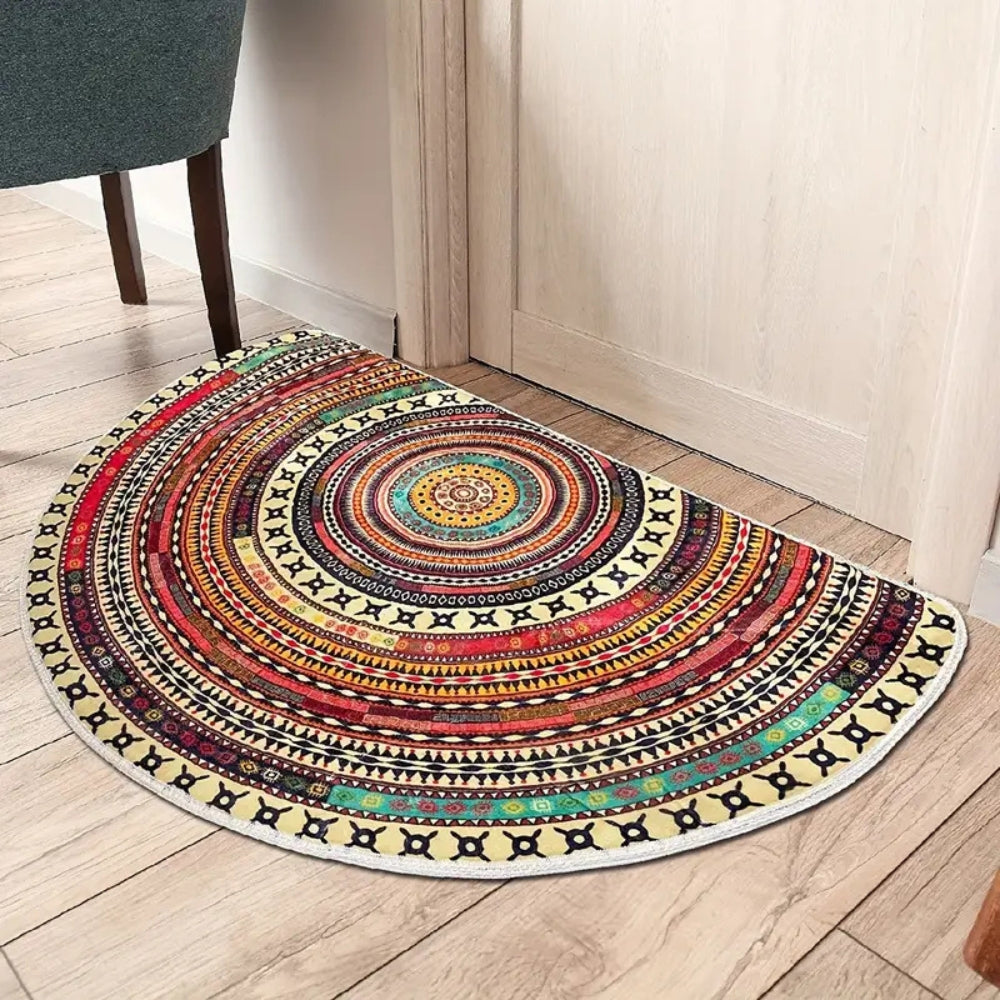 BowLift | Bohemian Half Round Mandala Rug