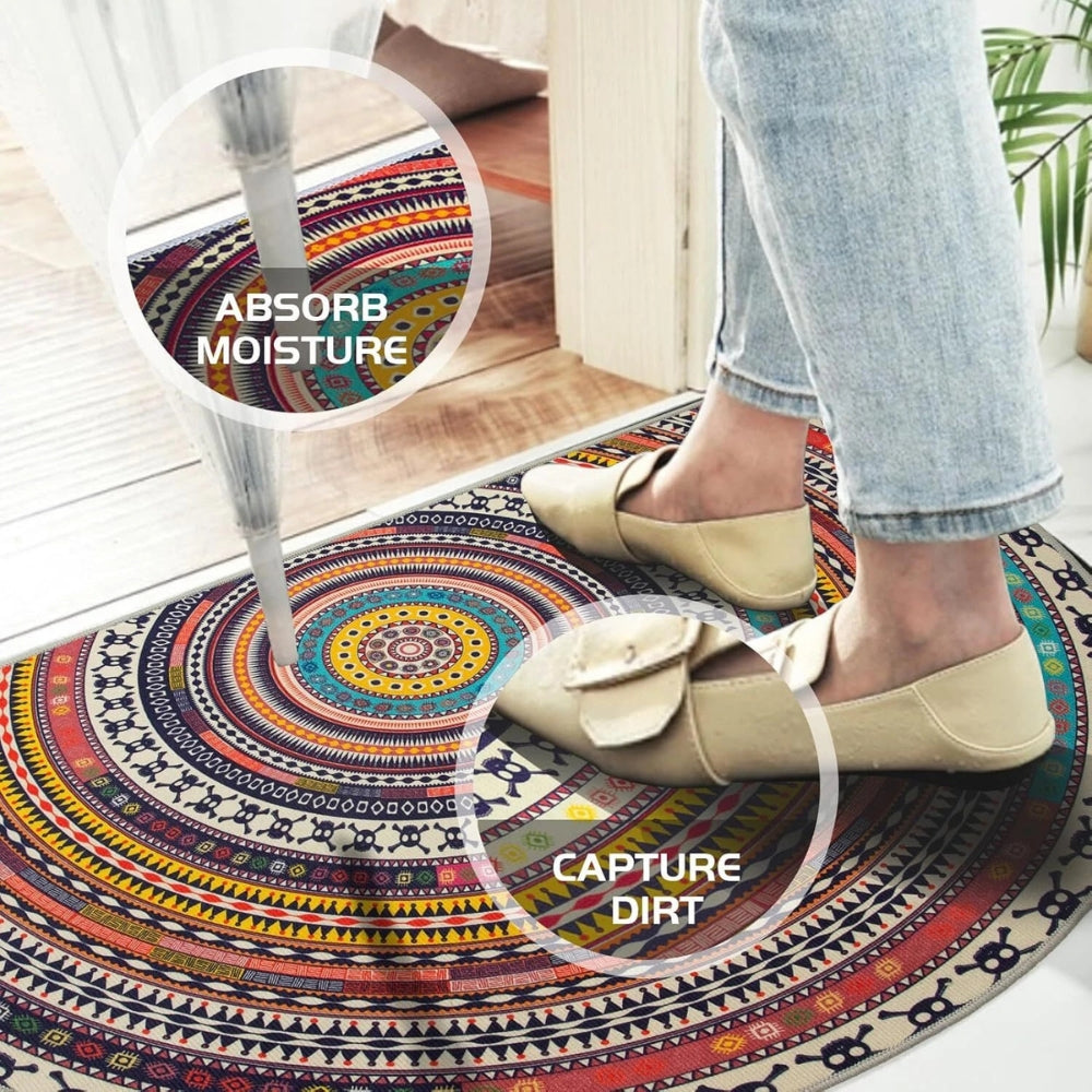 BowLift | Bohemian Half Round Mandala Rug