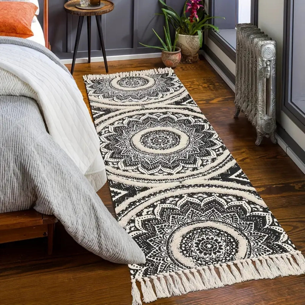 BowLift | Bohemian Black & Cream Runner Mat