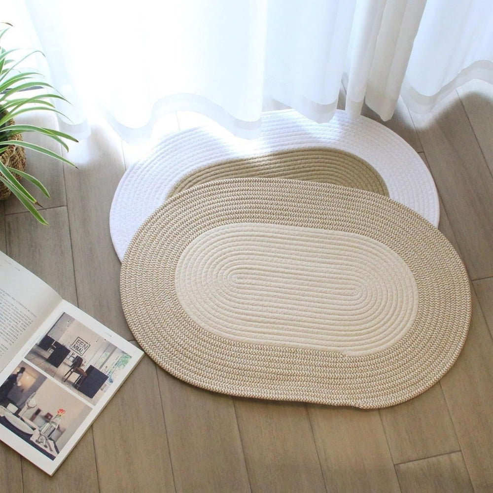 BowLift | Boho Braided Hemp Oval Rug