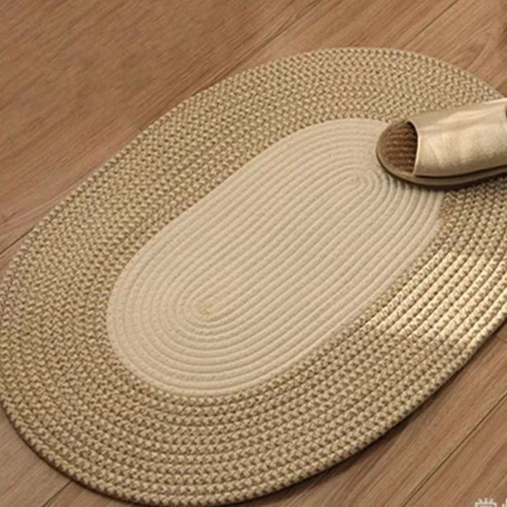 BowLift | Boho Braided Hemp Oval Rug