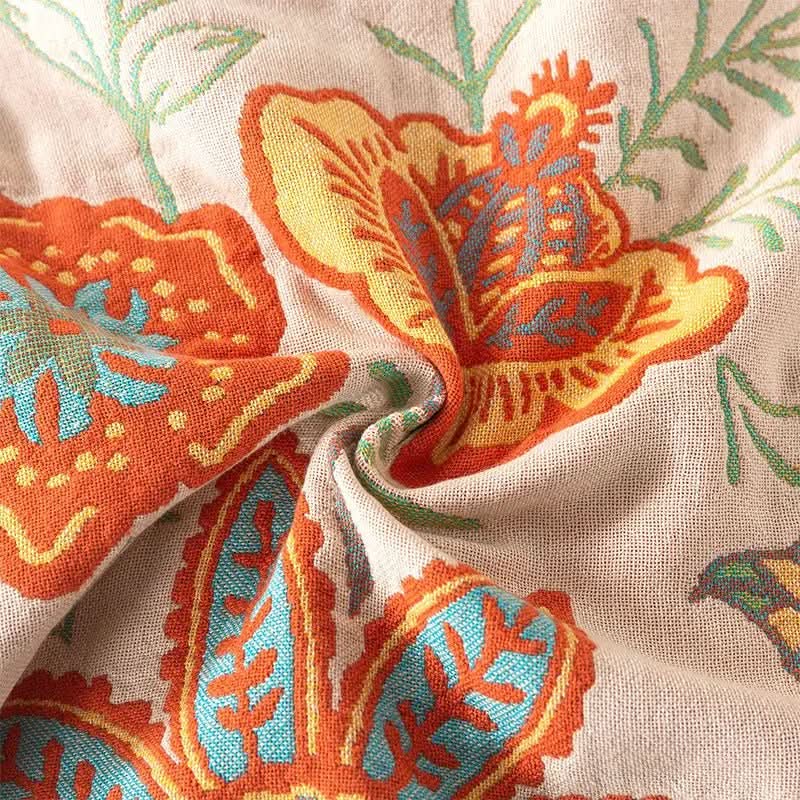 BowLift | Cotton Reversible Blanket with Jacquard and Boho Pattern