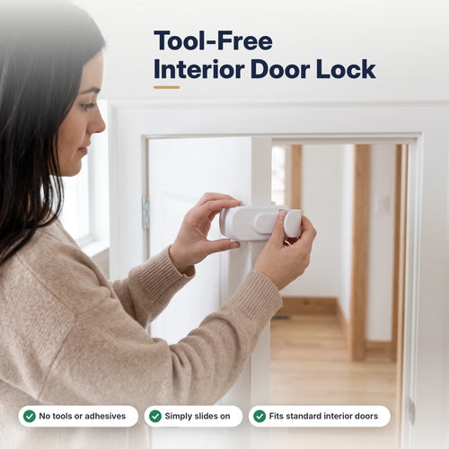 BowLift | Tool-Free Child Safety Door Lock with Two-Sided Adult Release, Fits 3.5–4.5 cm Doors