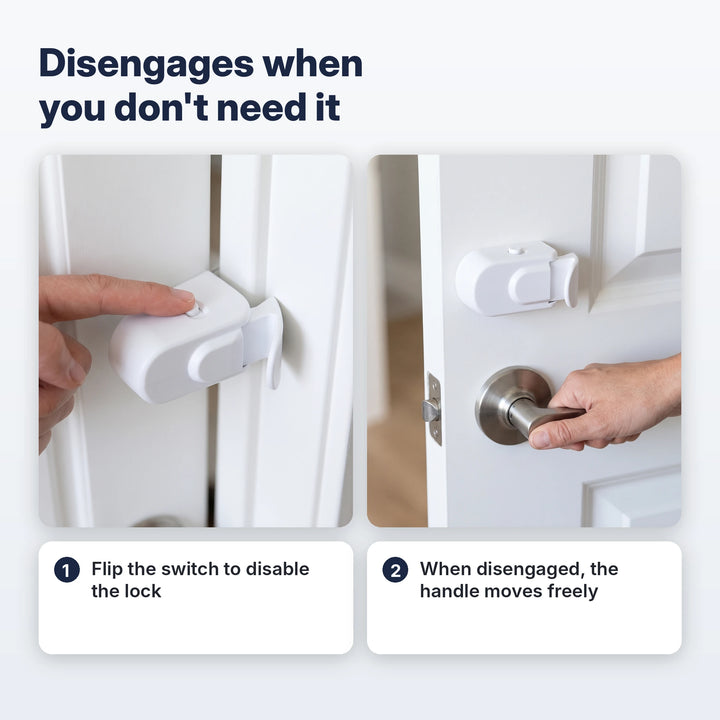 Switch disengages the child lock so the door handle works normally
