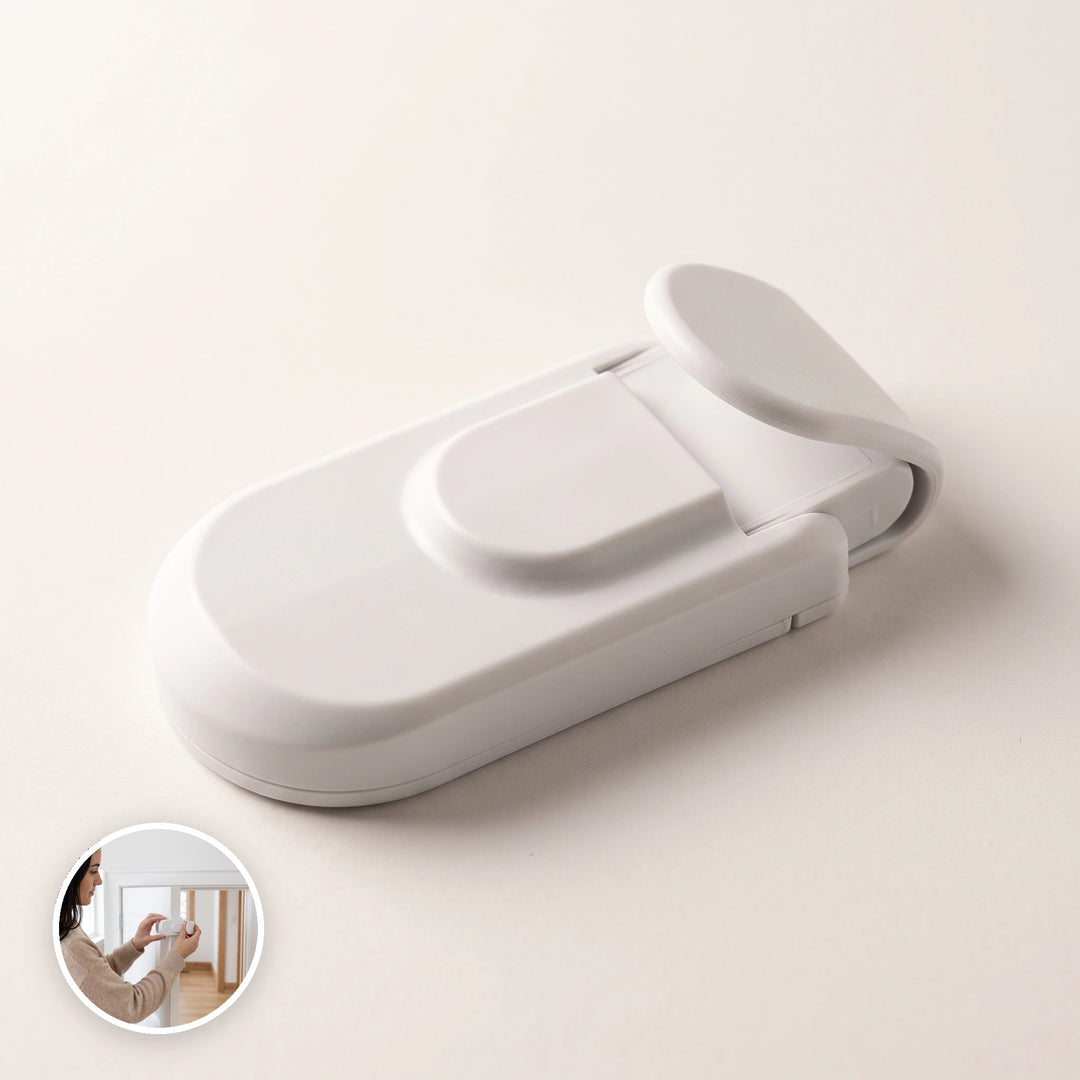Single white child safety door lock