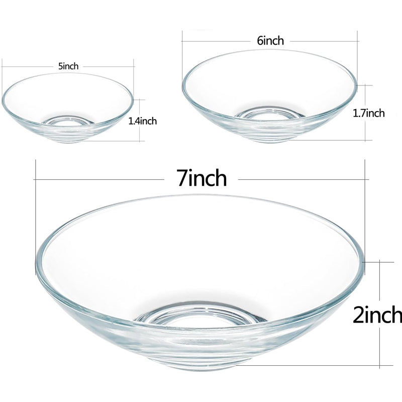 BowLift | Tempered Glass Bowl, Round, Microwave-Resistant Rice Bowl, Transparent Glass Bowl, Cereal Bowl