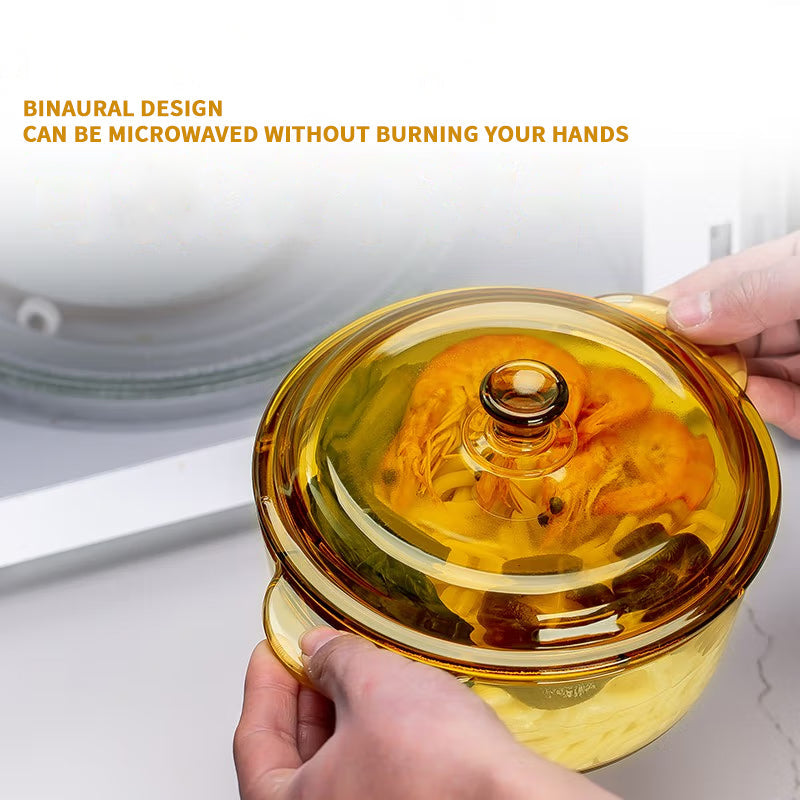 BowLift | Lead-Free Glass Bowl Set European-Style Household Heat-Resistant Microwave Oven Special Tableware Set [Cold-Resistant And Heat-Resistant]