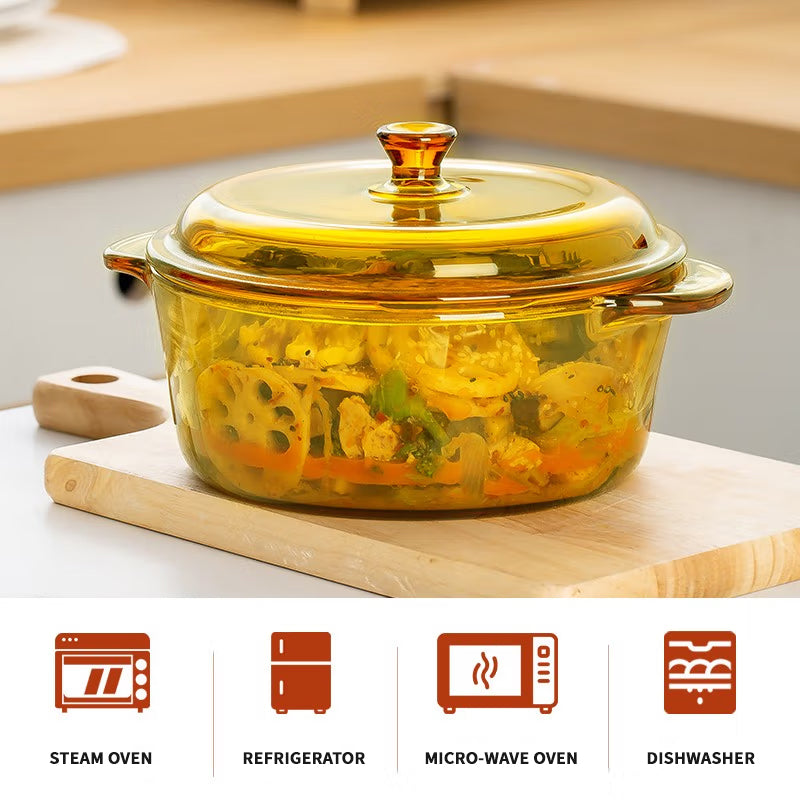 BowLift | Lead-Free Glass Bowl Set European-Style Household Heat-Resistant Microwave Oven Special Tableware Set [Cold-Resistant And Heat-Resistant]