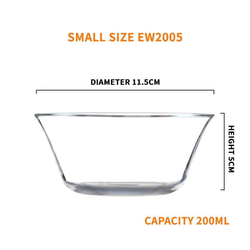BowLift | Heat-Resistant Tempered Transparent Glass Bowl Creative Household Large Salad Bowl Soup Bowl Microwave Oven Dedicated Large, Medium And Small Three-Piece Set