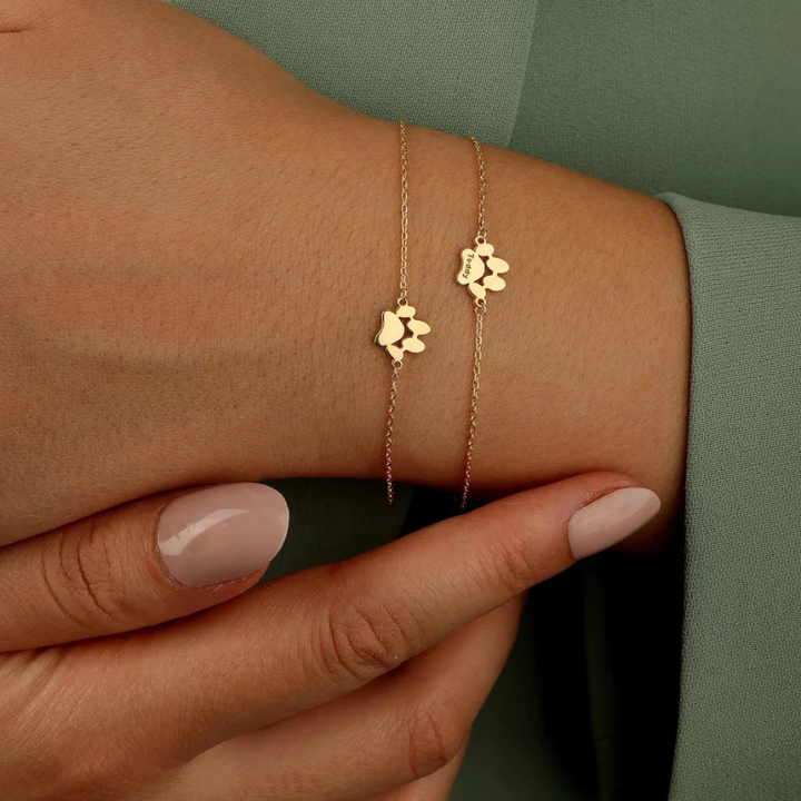 BowLift | Bracelet Personalized Paw Print Engraved Stainless Steel Adjustable