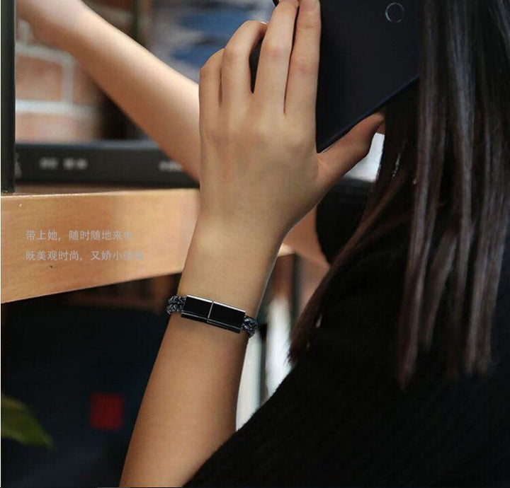 BowLift | Leather Bracelet USB Charging Cord Lightning Cable iphone and Android
