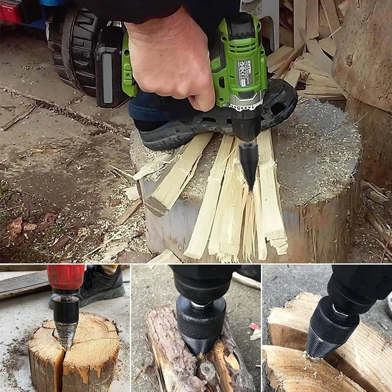BowLift | Firewood Drill Bit Set – Split wood easily with the cordless drill