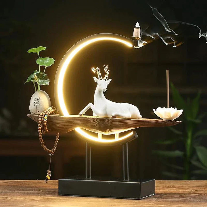 BowLift | White Deer Incense Burner Lamp - SereneStag