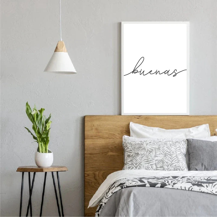 Buenas Noches Good Night Spanish Quotes Post Simple Black White Quotations Wall Art Fine Art Canvas Prints Minimalist Nordic Pictures For Bedroom | Bowlift