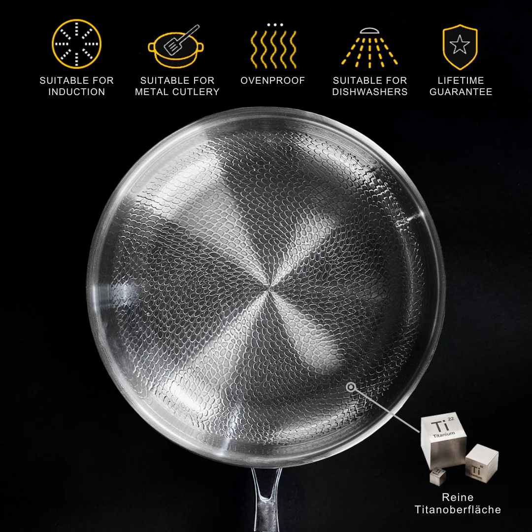BowLift | Titanium Frying Pan | Non-Toxic, Naturally Non-Stick & Ideal for Healthy Cooking